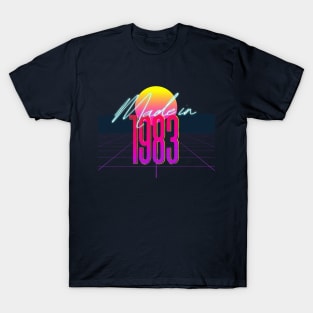 Made In 1983 ∆∆∆ VHS Retro Outrun Birthday Design T-Shirt